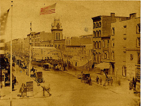 Otto Ebbinghaus & Swift, Broadway and 14th Street showing the Metropolitan Fair, New York City, 1864